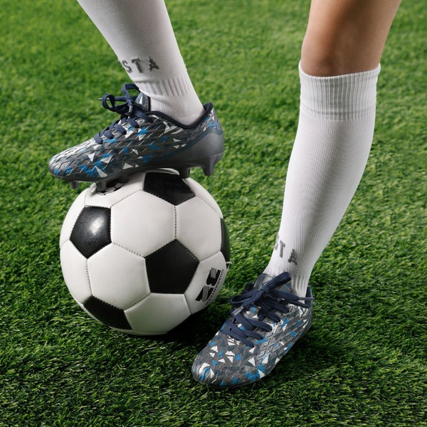 Boys & Girls Soccer Cleats Shoes - DARK GREY ROYAL BLUE - 1